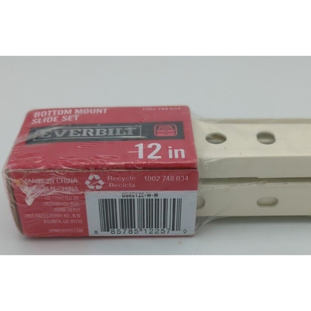 Everbilt Drawer Slide Set Bottom Undermount 12in 304mm Beige Hardware & Instruct